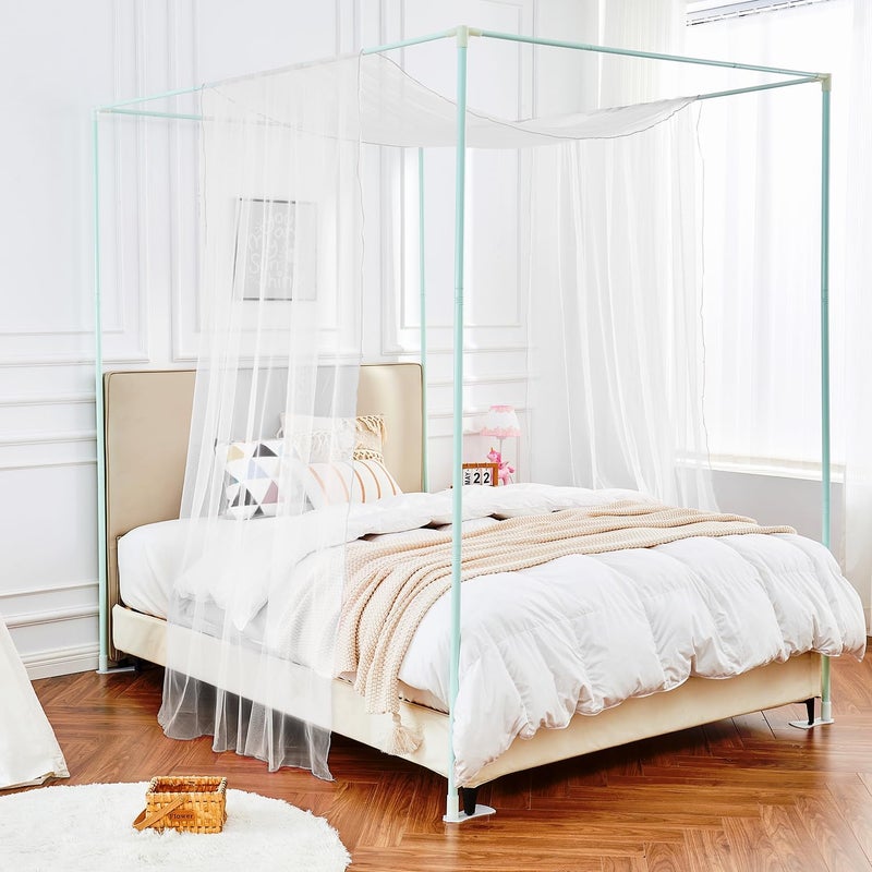 WANFASO House White Bed Canopy with Lights, Princess Sheer Canopy Bed Curtain for Girls Kids Room Decor, Twin Bed Canopy Scarf Curtains (2 Panel) - Image 5